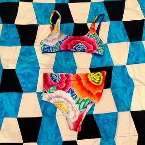 Floral High Waist Bathing Suit